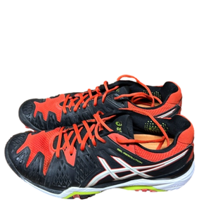 Men’s ASICS Gel Resolution black orange size 10.5.